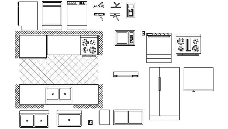 Kitchen Furnishing cad block detail