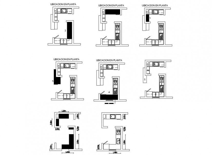 Kitchen furniture and laundry furniture blocks cad drawing details dwg file