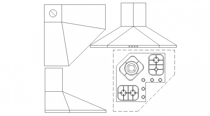 Kitchen furniture automation units dwg autocad file