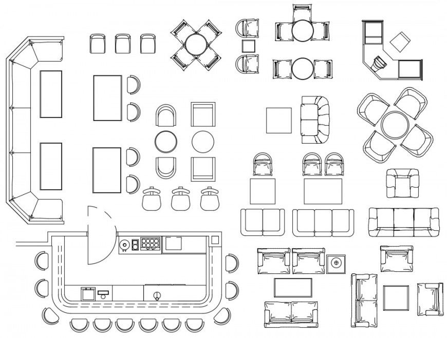 Kitchen furniture blocks and other units details autocad file