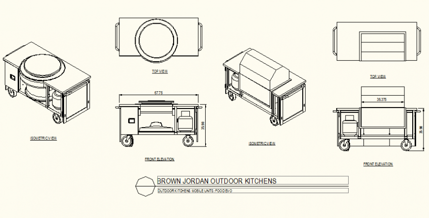 Kitchen furniture detail plan and elevation dwg file