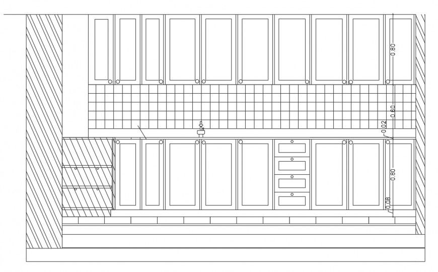 kitchen furniture elevation design cad file