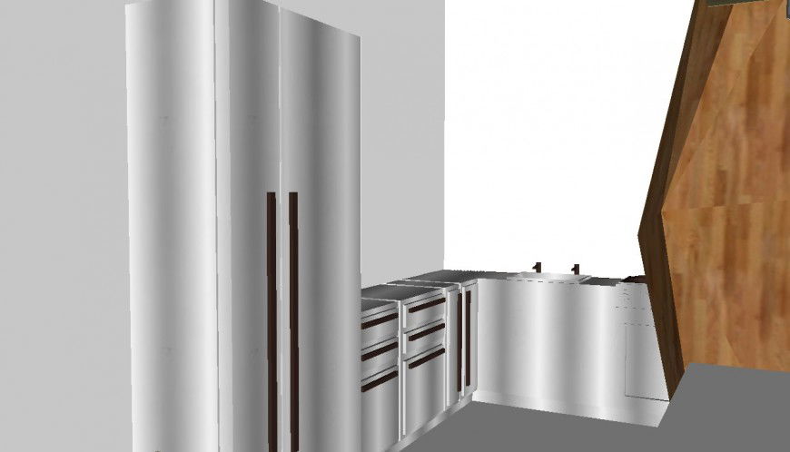 Kitchen furntiure detailing elevation 3d