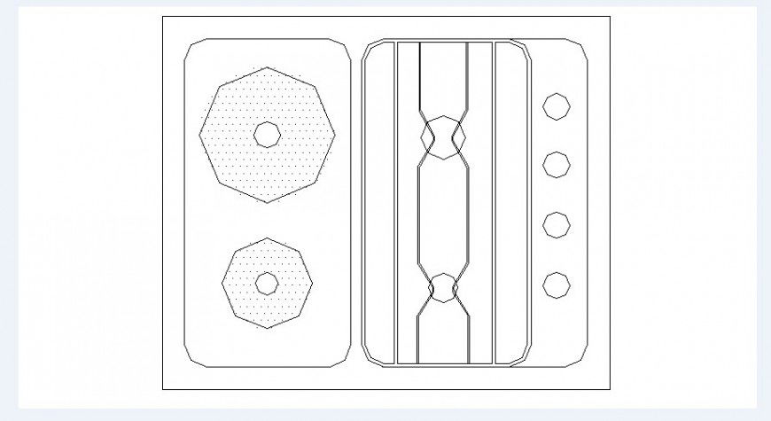 Kitchen gas stove 2d elevation block details dwg file