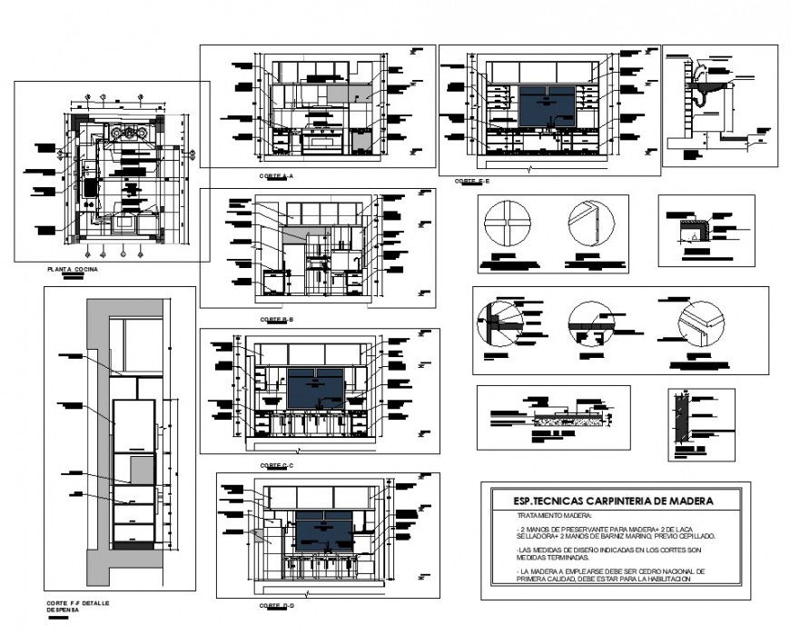 Kitchen interior detail CAD structural block layout file dwg format