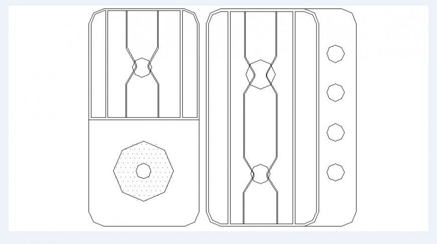 Kitchen modern gas stove 2d elevation block details dwg file