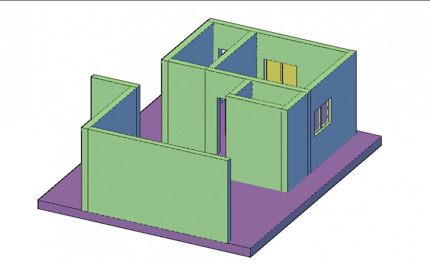 Kitchen of house 3d design cad drawing details dwg file