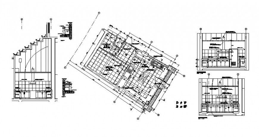 Kitchen plan and elevation 2d drawings autocad file
