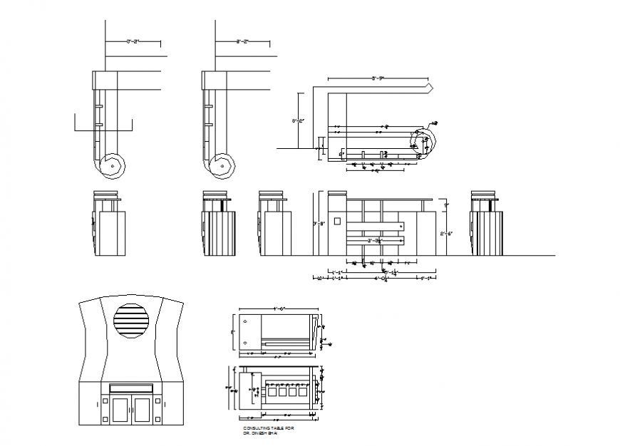 Kitchen section and interior and furniture cad drawing details dwg file