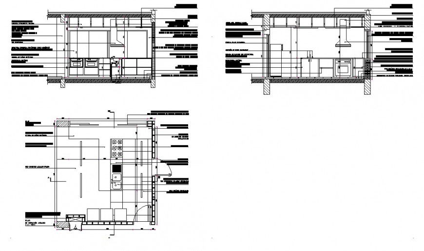 Kitchen sectional elevation model