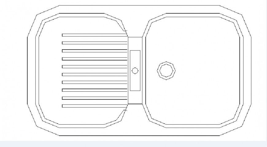 Kitchen sink 2d elevation block drawing details dwg file