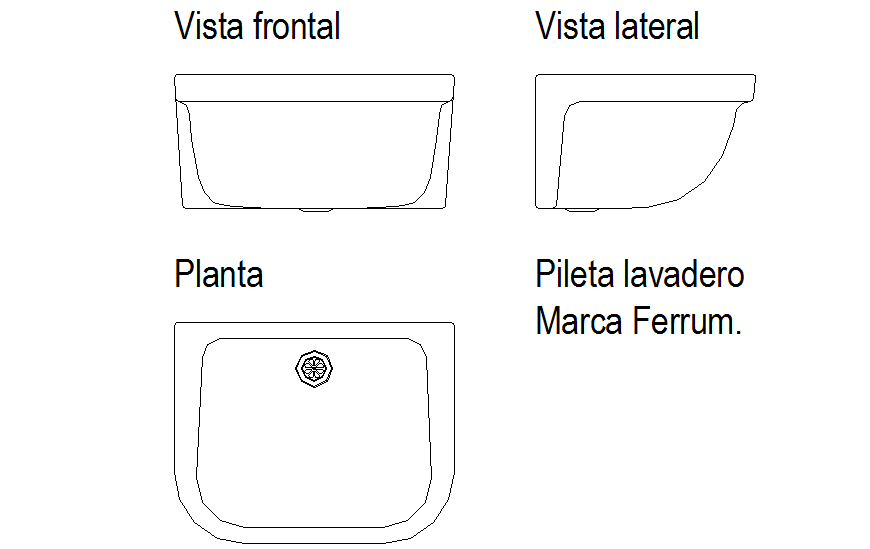 Kitchen sink all sided elevation cad block details dwg file