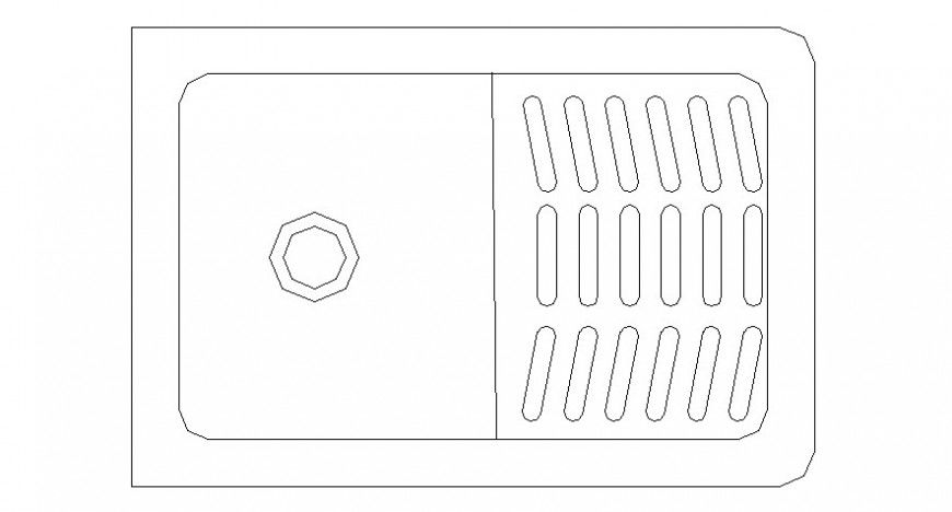 Kitchen sink blocks 2d view drawings details autocad software file
