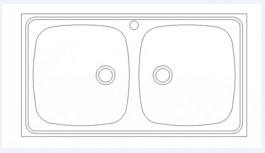 Kitchen steel sink elevation block cad drawing details dwg file