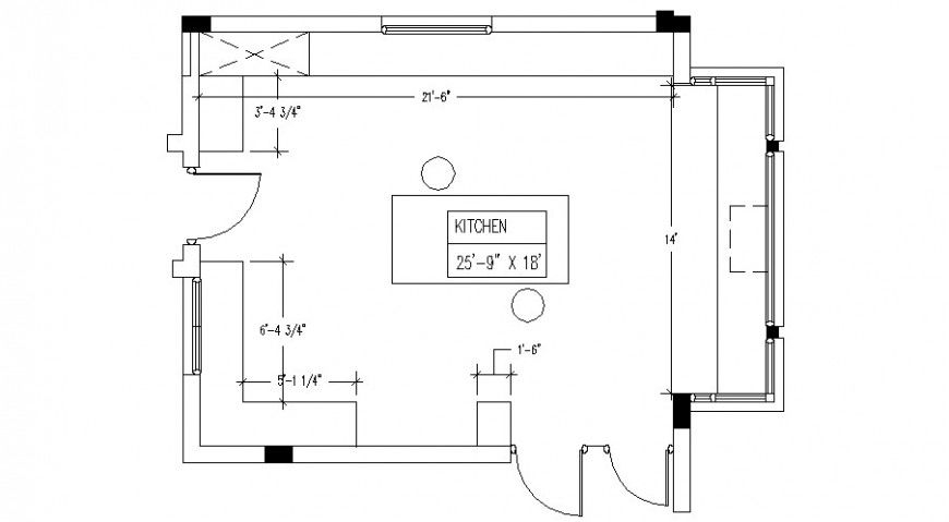 Kitchen top view layout plan details with dimensions cad drawing details dwg file
