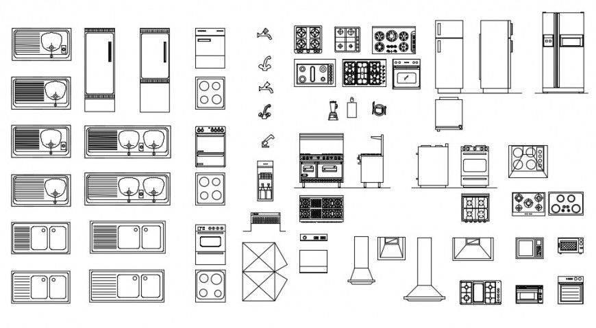 Kitchen various automation units drawing details in autocad file