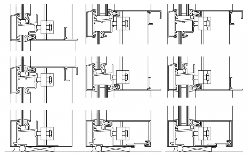Kitchen wall sections and construction drawing details dwg file
