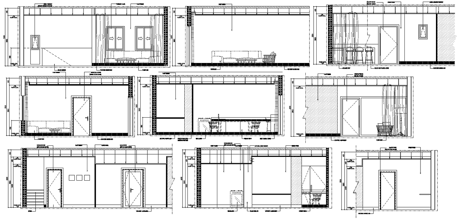 kitchen elevation design with plan proper layout dwg autocad drawing .