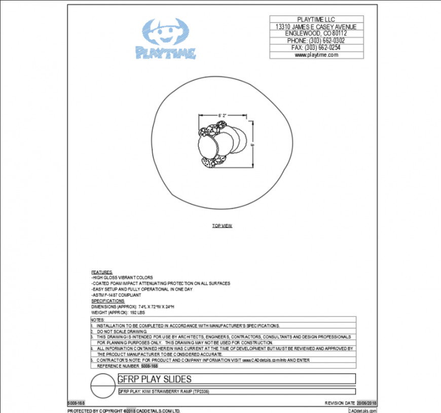 Kiwi strawberry ramp top view cad block design dwg file