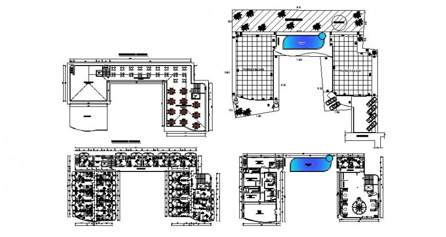 Kovalam luxuries hotel floor plan distribution cad drawing details dwg file
