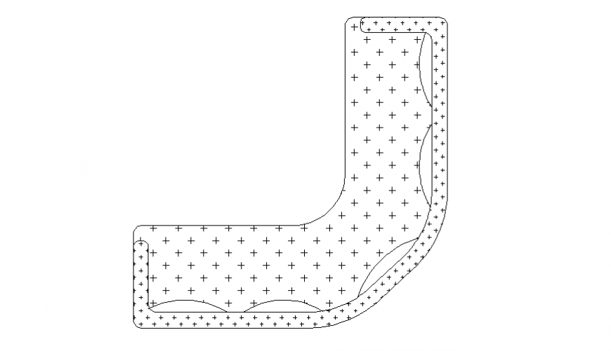 L shape sofa set top view elevation cad block details dwg file