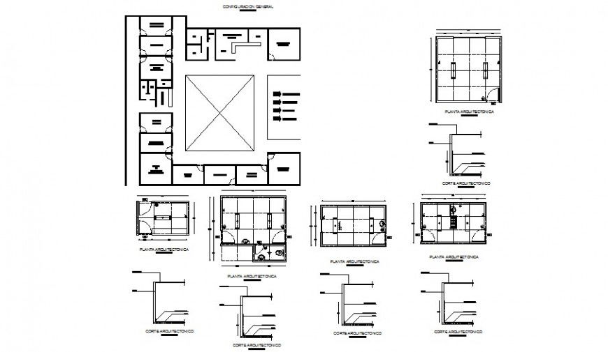 Lab plan and section autocad file