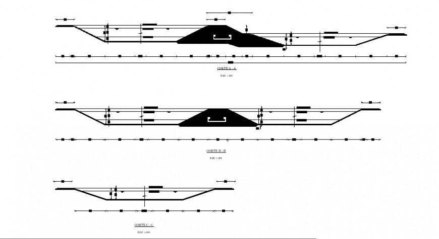Laguna cuts section and landscaping details dwg file