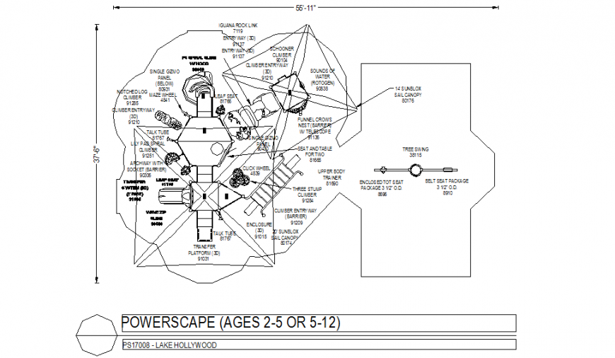 Lake holly wood power scape design with a view of playing area dwg file
