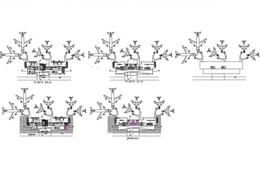 Laminas airport layout plan cad drawing details dwg file