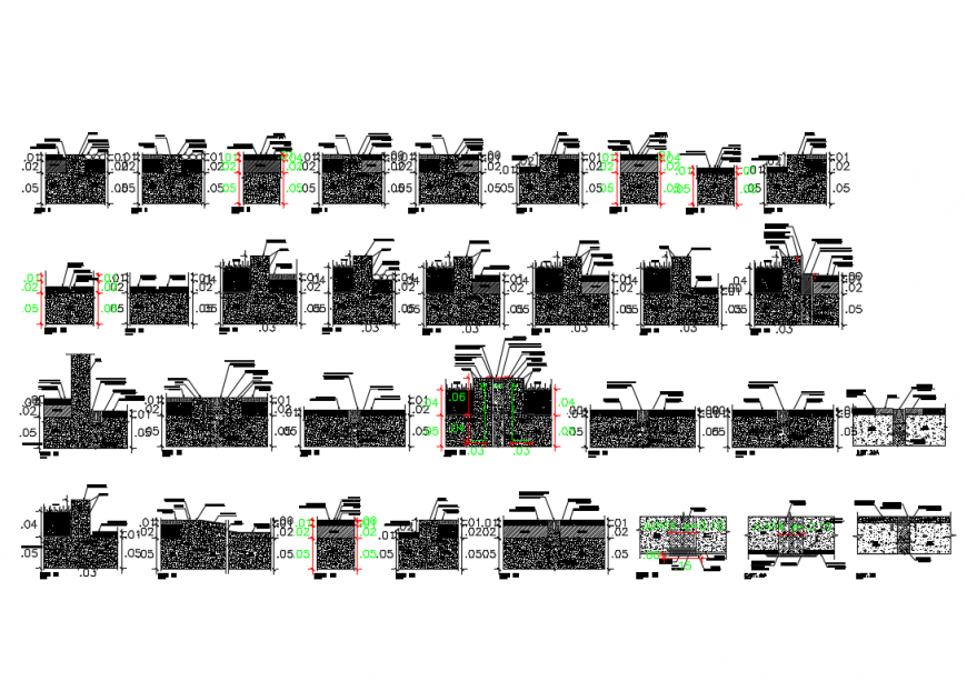 Laminated floors constructive structure cad drawing details dwg file