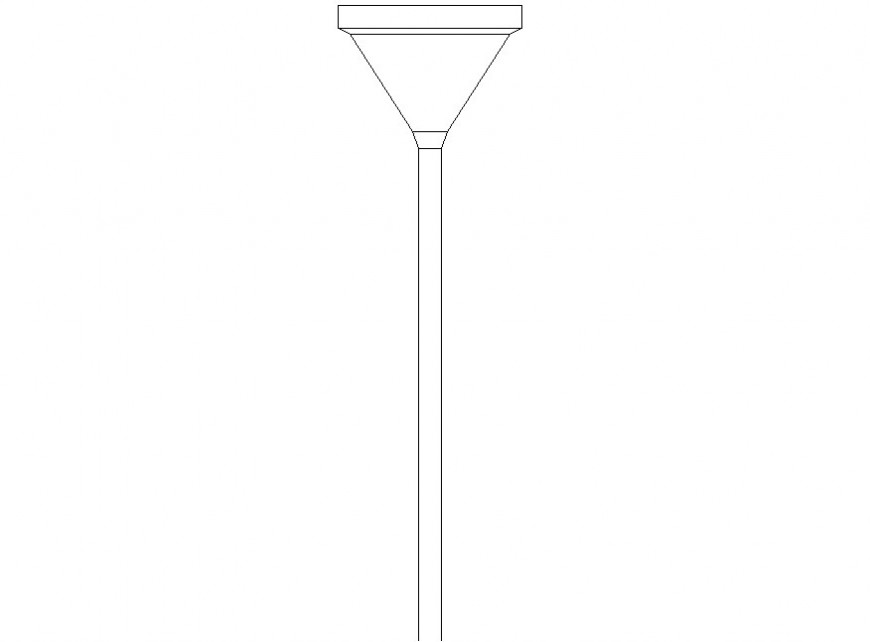 Lamp post detail 2d view CAD block autocad file