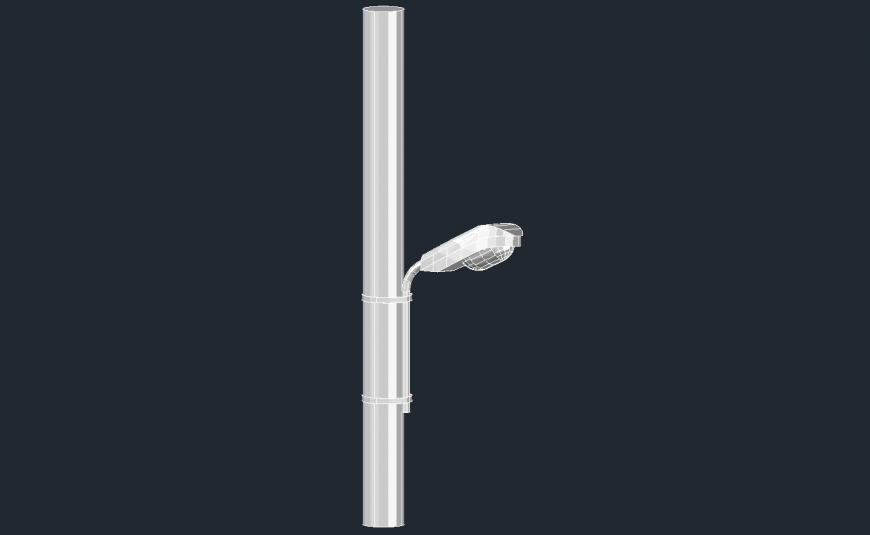 Lamp type street light pole 3d model cad drawing details dwg file