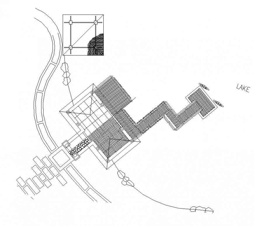 Landscape garden detail elevation and plan autocad file