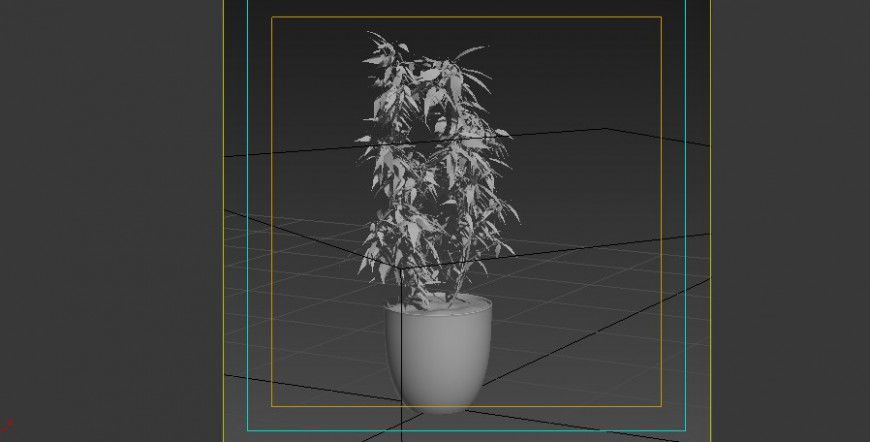 Landscaper block of 3d plant with pot detail revit file