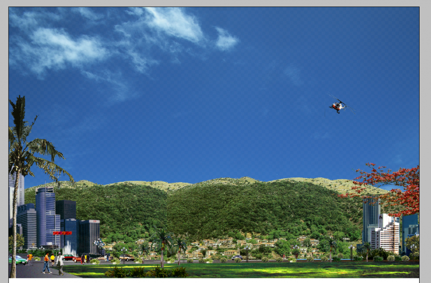 Landscaping 3d model elevation photo shop file