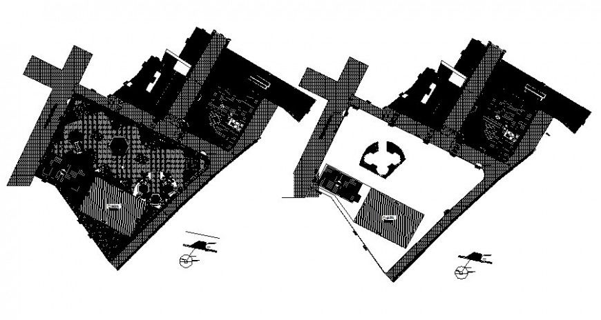 Landscaping area detailing 2d view autocad drawing