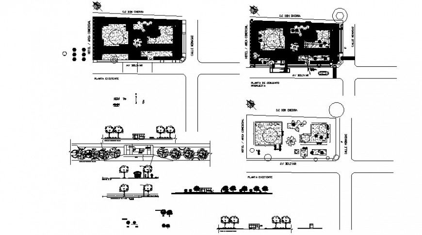 Landscaping Area Details with Road Network AutoCAD File Download