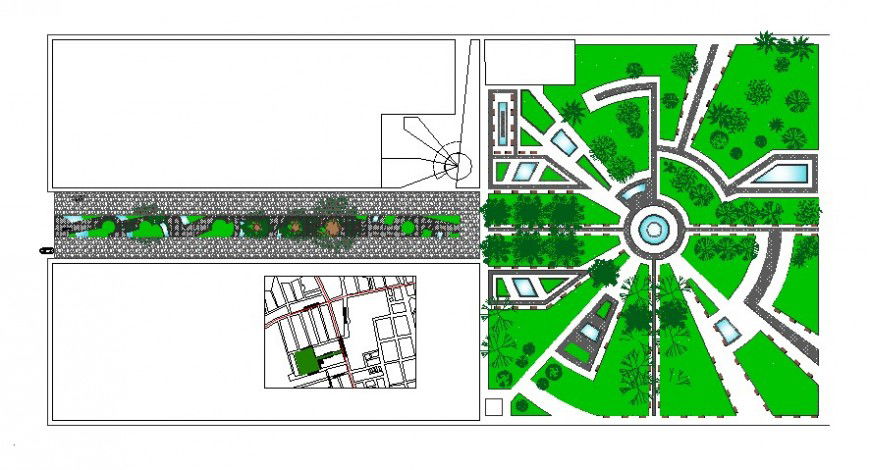 Landscaping area drawing details 2d view autocad file