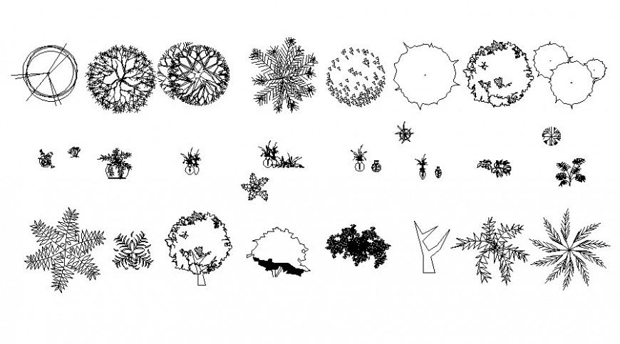 Landscaping blocks 2d drawing in autocad software