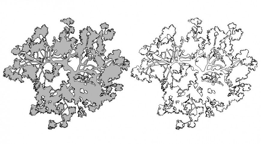 Landscaping blocks 2d view drawing in autocad software