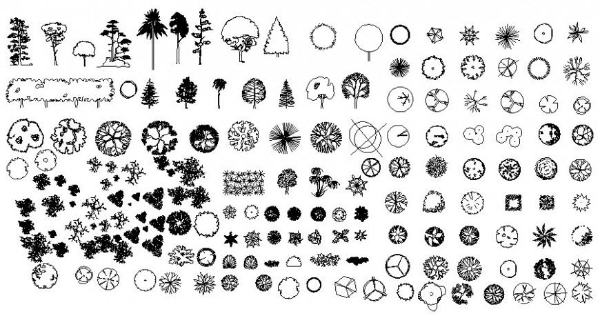 Landscaping blocks drawing in autocad software