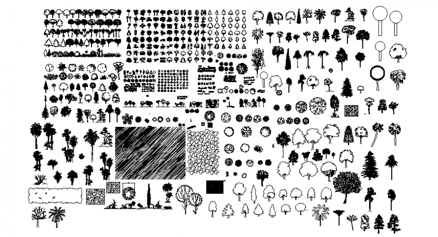 Landscaping blocks drawings 2d view autocad software file