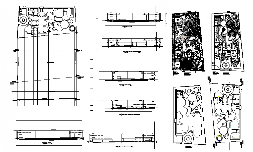 Landscaping commercial building plan and section detail dwg file