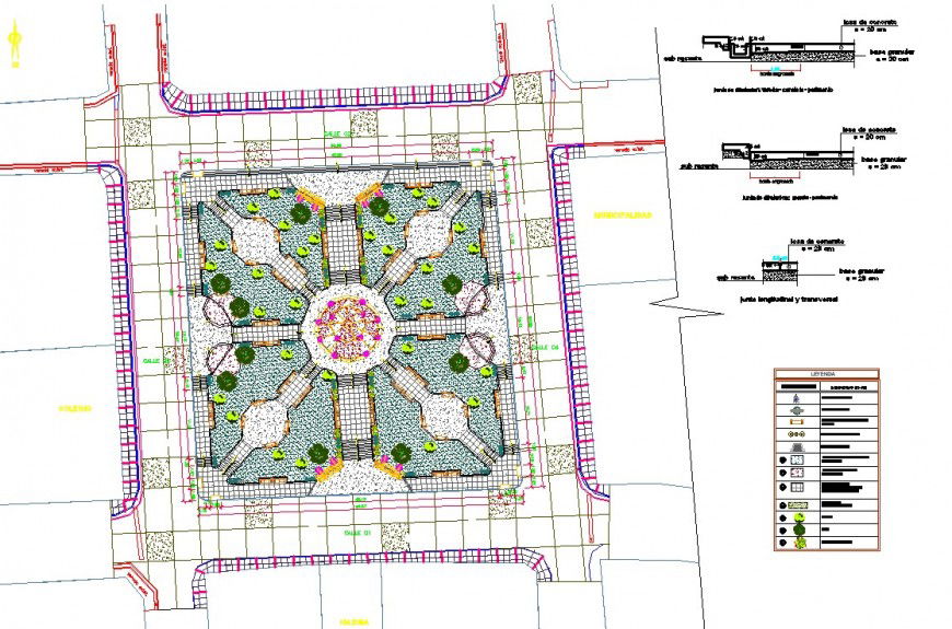Landscaping commercial detail building plan autocad file