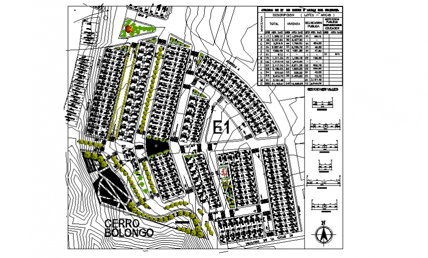 Landscaping design drawing of urban housing design
