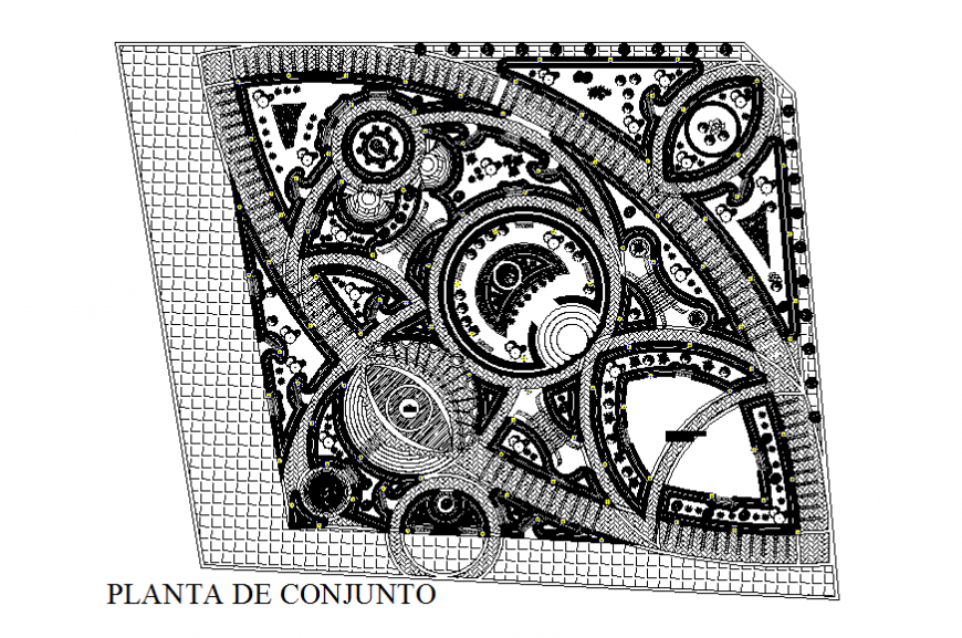 Landscaping design for public park cad drawing details dwg file