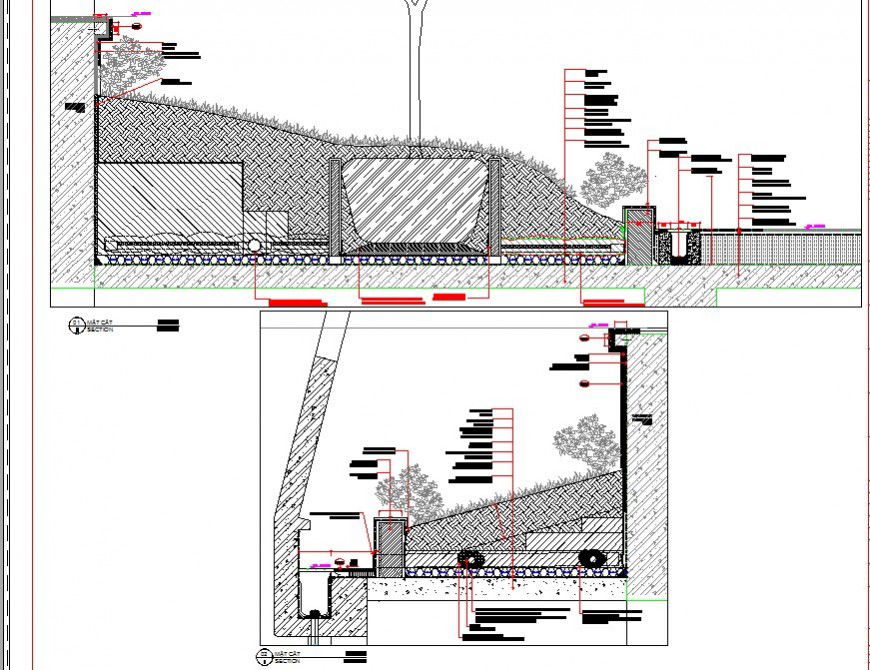 Landscaping detail drawing in dwg AutoCAD file.