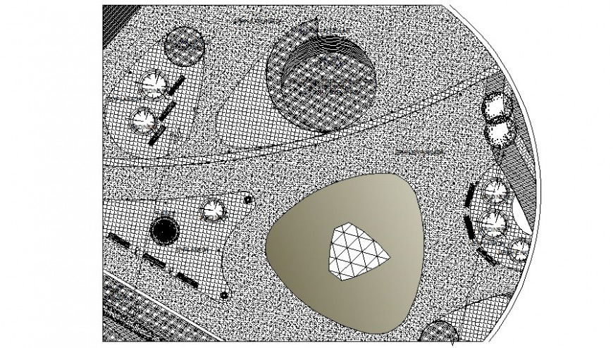 Landscaping detailing of an area drawings 2d view autocad file