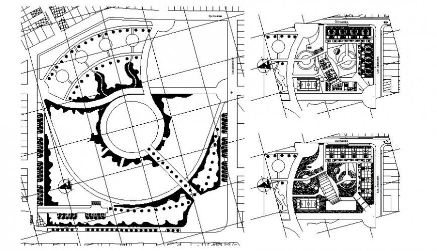 Landscaping details of an area drawing 2d view autocad file