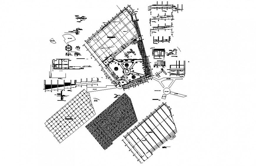Landscaping details of an area drawing in dwg format